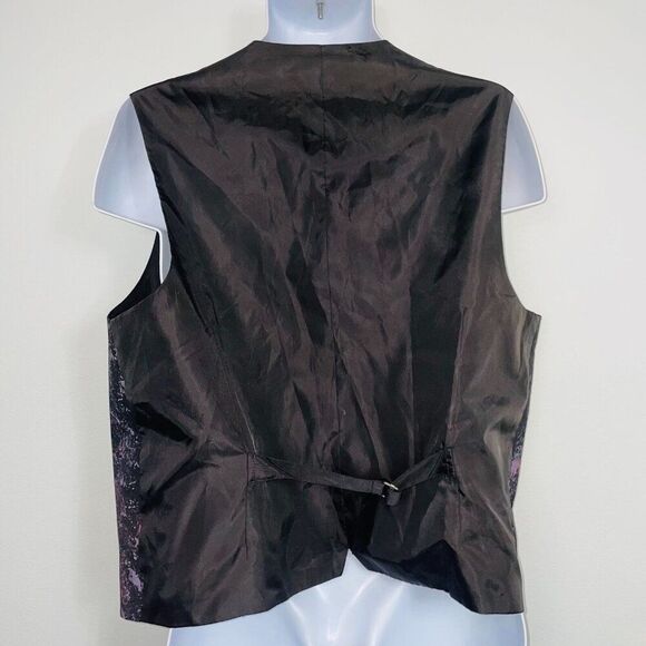Mens Vest Size XXL 2XL Waistcoat Black Gray Paint Splatter Abstract - Picture 6 of 12